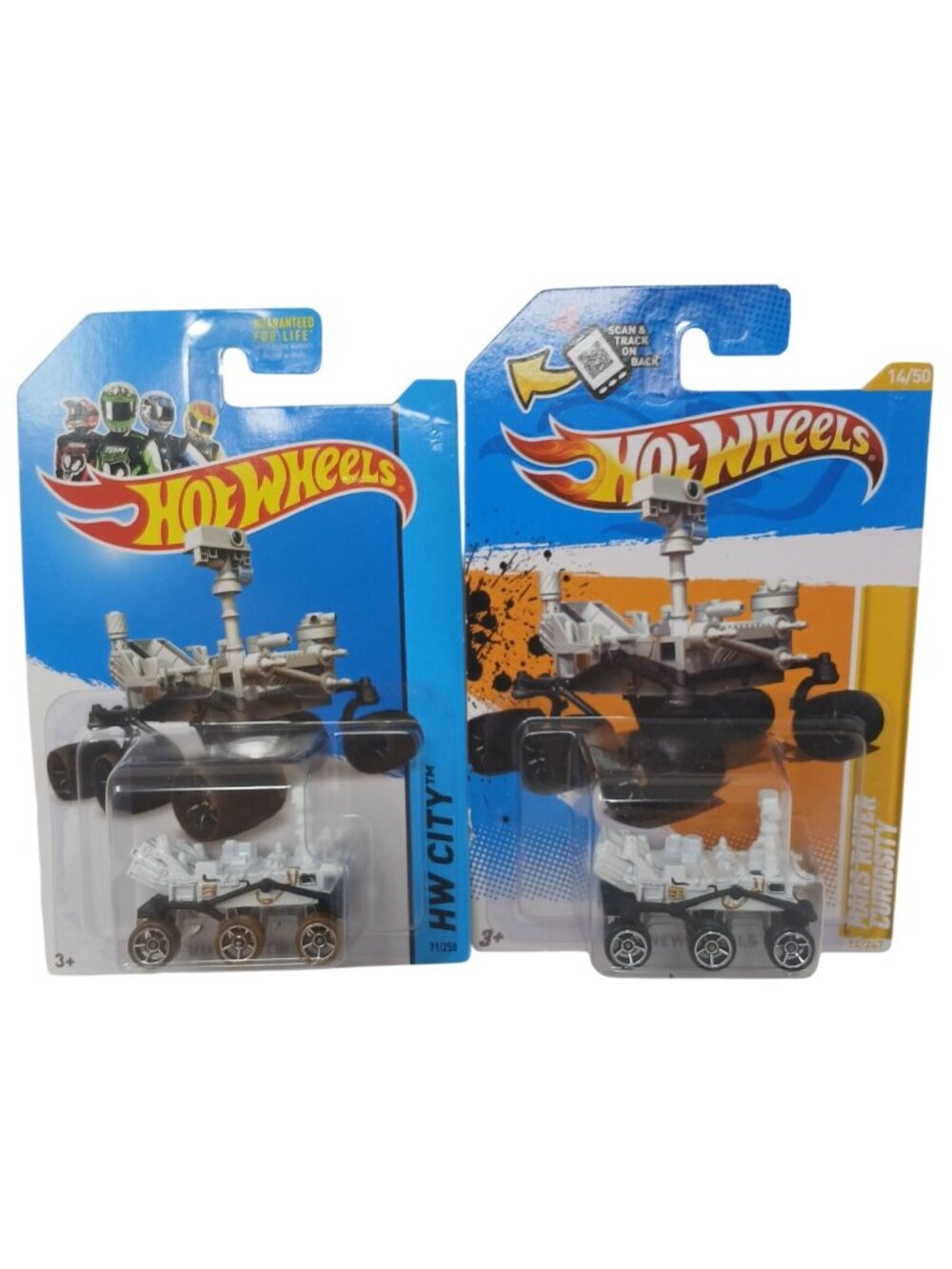 2 Hot Wheels Mars Rover Curiosity DieCast Models Tire Color Vari New #D-17